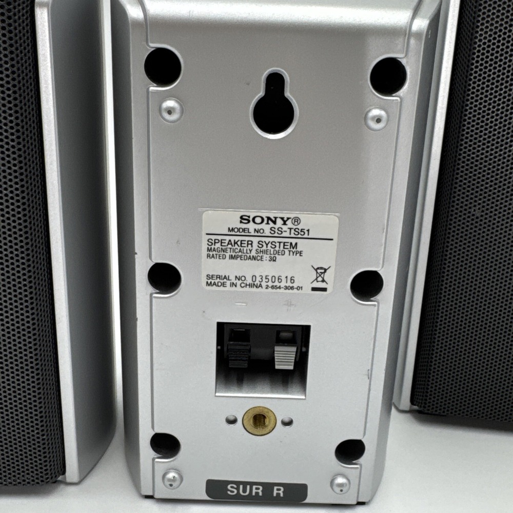 Sony SS-TS52 & SS-TS51 Home Theater Surround Speaker‎ Slicer Pair 4 Total #010 - Picture 4 of 6